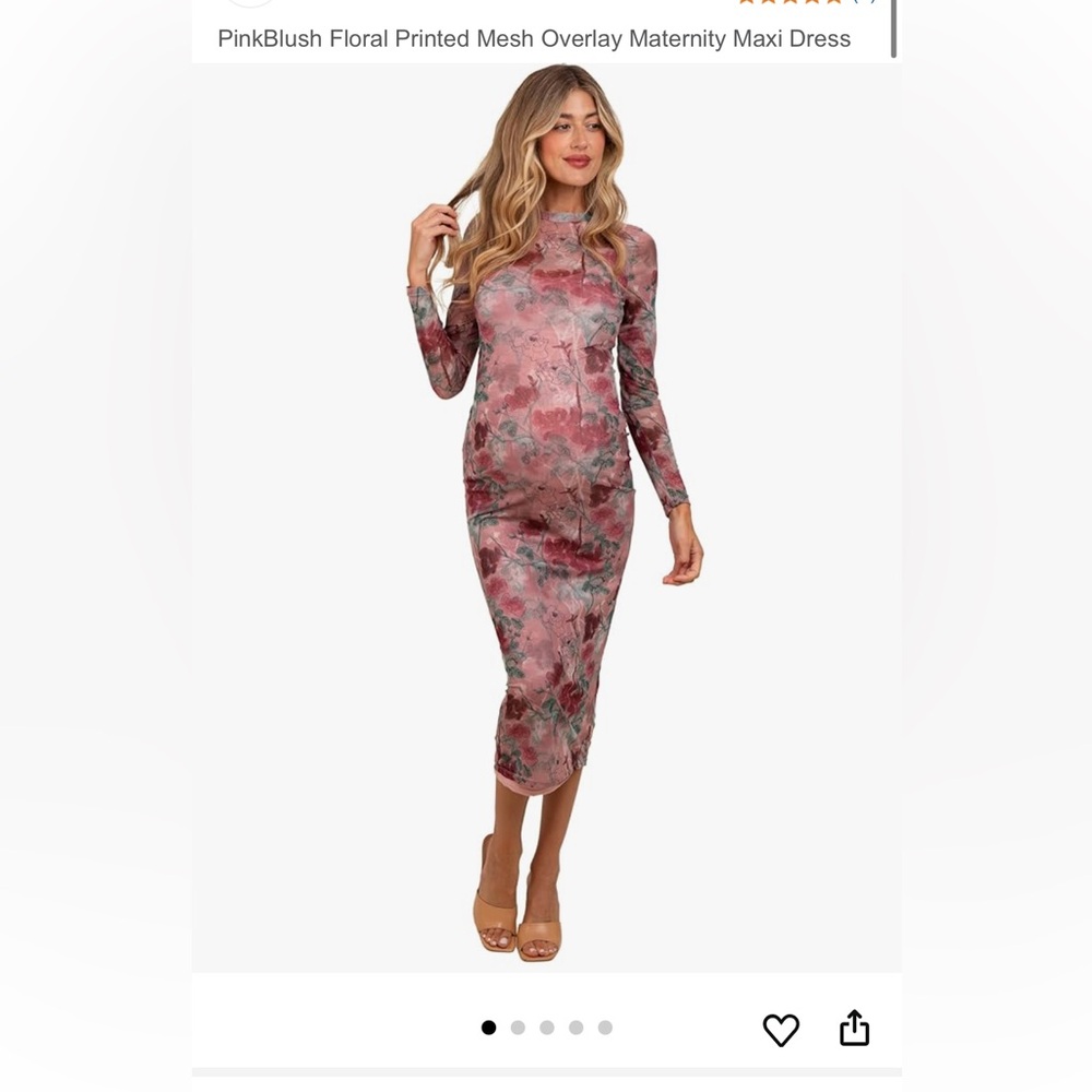 Floral Pink Maternity Dress